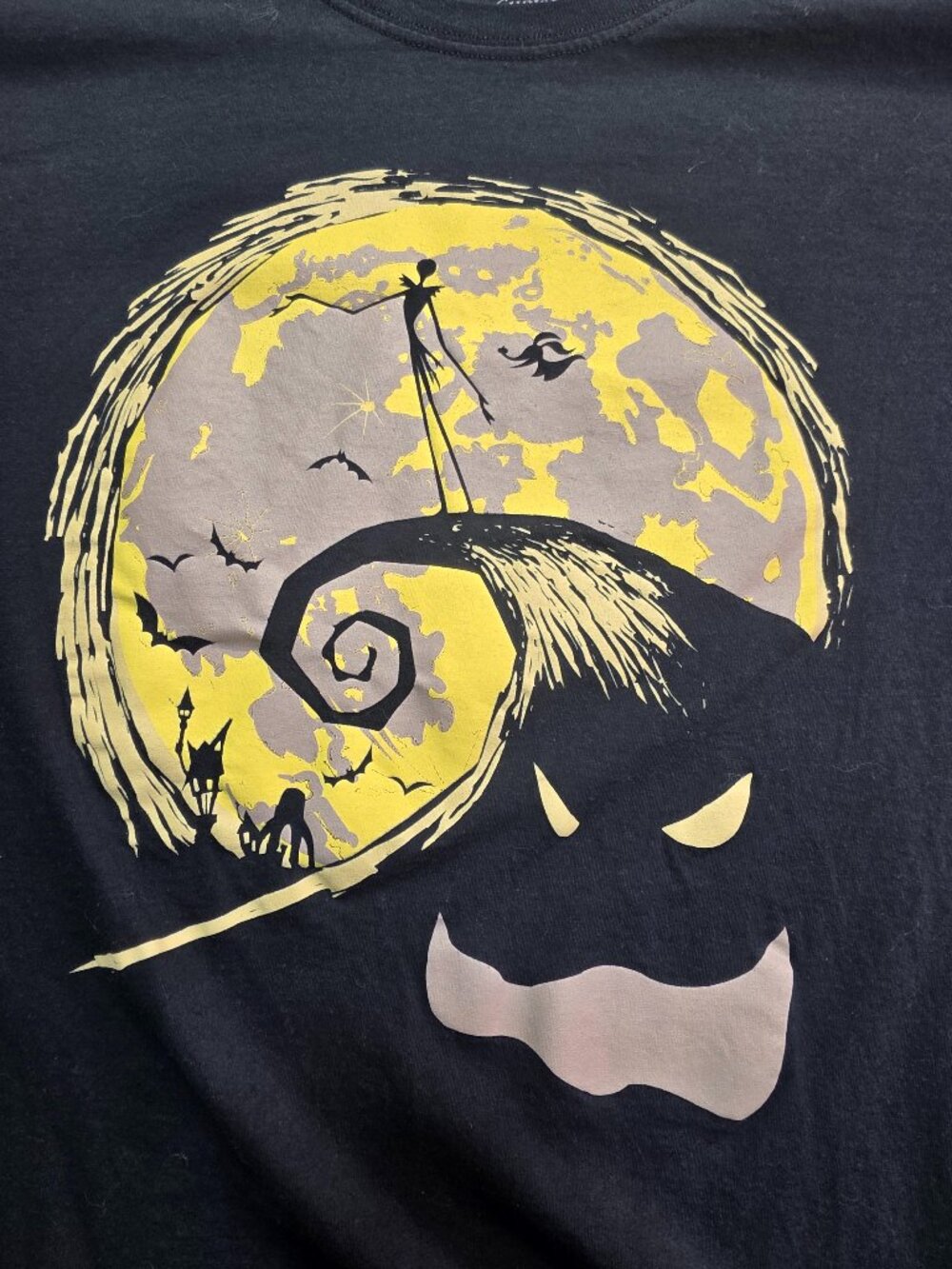 Disney Nightmare Before Christmas Oogie Boogie Moon T-Shirt Black Size L